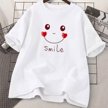 Fashion Comfy Shirt with Cute Smile Print