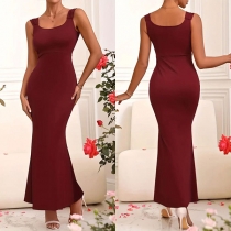 Square Neck Bodycon Maxiklänning