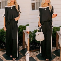 Fashion Stylish Two-piece Set Comprising a Shirt and Straight Trousers