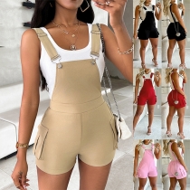 Mode enfärgad sidofickor Overall Romper