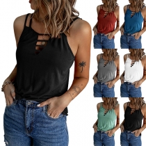 Casual Hollow Out ärmfri topp