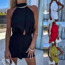 Sexig Romper med Halterneck och Rygglös Design