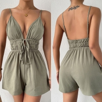 Rygglösa jumpsuits med djup V-ringning och sexigt snitt