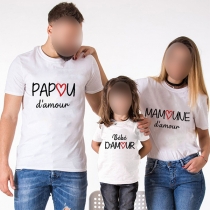 Modebokstavstryck familjekläder för mysig skjorta