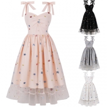 Sexig Bling-bling Star Mönster Sweetheart Neckline Tutu-klänning