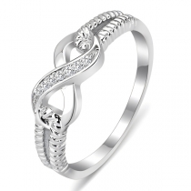 Rhinestone Infinity Ring in Modern Style