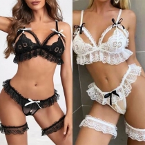 Sensuell volang spetsdetaljer Tvådelad underkläderset