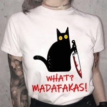 Söt kattmönstrad skjorta