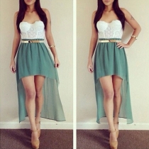 Sexy Strapless High Waist High-low Hem Party Dress