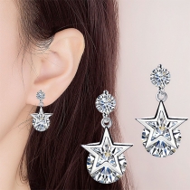 Rhinestone Star Hänge Ohrringe für Damen