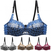 Sexig blommig broderad Push-up behå