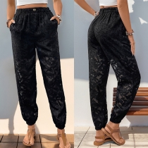 Mode Casual högmidjade texturerade sweatpants