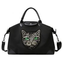Söt Katt Paljett Stor kapacitet Resväskor Tote Bag