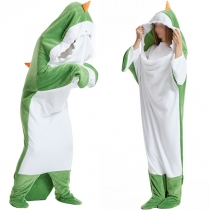 Söt kontrasterande dinosaurieformad plyschpyjamas jumpsuit i ett stycke