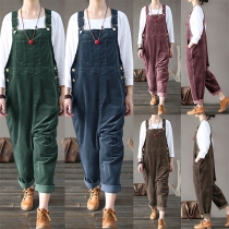 Casual Front Patch Fickor Sidofickor Manchester Overall för kvinnor