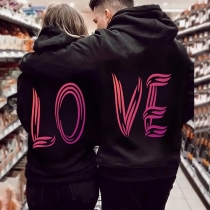 Kärleksmönstrad hoodie för par