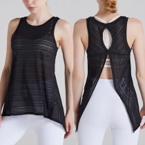 Sexy Backless Sleeveless See-through Lace Tops