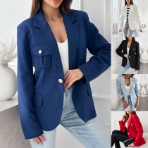 Stilfull Notch Lapel Långärmad Blazer