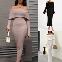 Sexig axelbandslös ärmlös Bodycon Maxiklänning