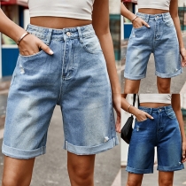 Jeansshorts i vintage-stil för kvinnor