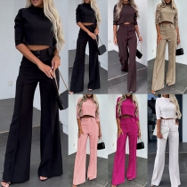 Modeset i två delar med Crop Top och vida byxor