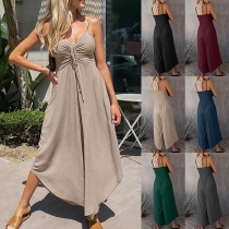 V-ringad Cami Jumpsuit med Vida Ben och Dragsko