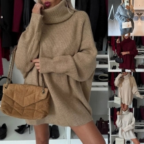 Streetwear Polotröja långärmad stickad sweater