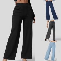 Mode Råtvättade raka jeans i hög modell