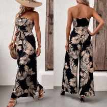 Trendig jumpsuit med modern bandeau-topp