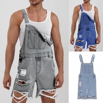 Slitna jeansshorts - Bekväm stil med slitade detaljer