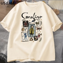 Casual Mönstrad Rundhals Kortärmad Skjorta