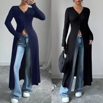 Slim fit långärmad kofta med knappar