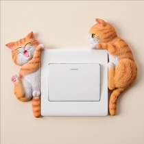 3D-hartsdekaler med kattmotiv till vägguttag och strömbrytare