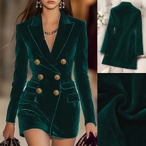 Dubbelknäppt flanellklänning