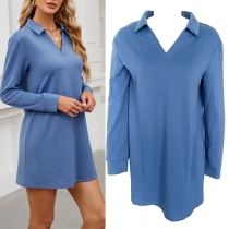 Sportklänning i enhetlig design med kavajkrage