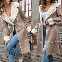 Kappa i brun sammet med bomullsvadderat kompositfoder – retroinspirerad, mellanlång plusstorlek, varm