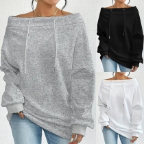 Trendig off-shoulder-skjorta med dragsnöre