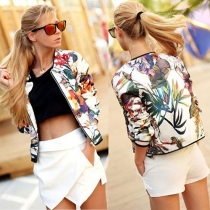Ethnic Style Floral Print Long Sleeve Jacket