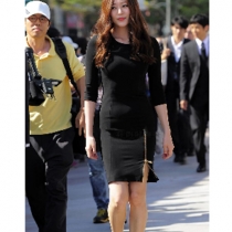 Dresses with 3/4 Sleeves and a Zipper on The Hemline