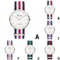 Moderiktig Nylon Klockband Rund Urtavla Kvarts Herrklockor