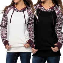 Ethnic Style Printed Long Sleeve Hoodies