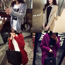 Fashion Solid Color Dolman Sleeve Knit Cardigan