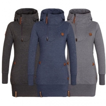 Fashion Solid Color Long Sleeve Slim Fit Hoodies