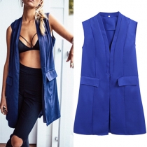Fashion Solid Color Slim Fit Vest