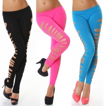 Sexiga leggings med lägre midja och genombruten design