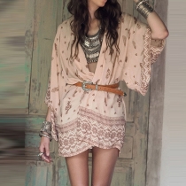 Fashion Printed Chiffon Sunscreen Cardigan Bikini Smock
