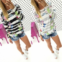 Fashion Long Sleeve Round Neck Printed T-shirt