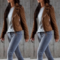 Fashion Solid Color Long Sleeve Lapel Slim Fit Jacket