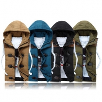 Fashion Sleeveless Hooded Couple Vest
