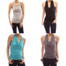 Sexy Backless Cowl Neck Tops + Bandeau Tops Two-piece Set
